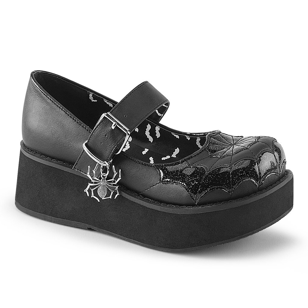 Chaussures Plateforme Demonia Sprite 05 Vegan Cuir Femme - Noir 86024-ABPD